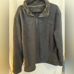 Men's Gray Half-Zip Sherpa Sweater